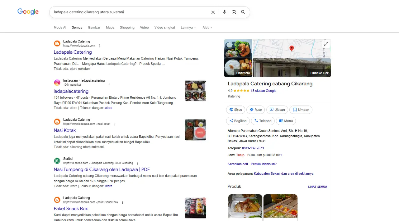 Ladapala Catering Cabang Cikarang